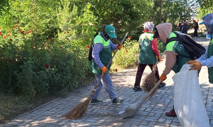 АБАЙ АУДАНЫНДА ТАЗАЛЫҚ ЖҰМЫСТАРЫ ӨТКІЗІЛДІ